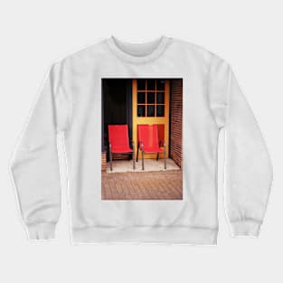 Two Red Chairs In Doorway Crewneck Sweatshirt